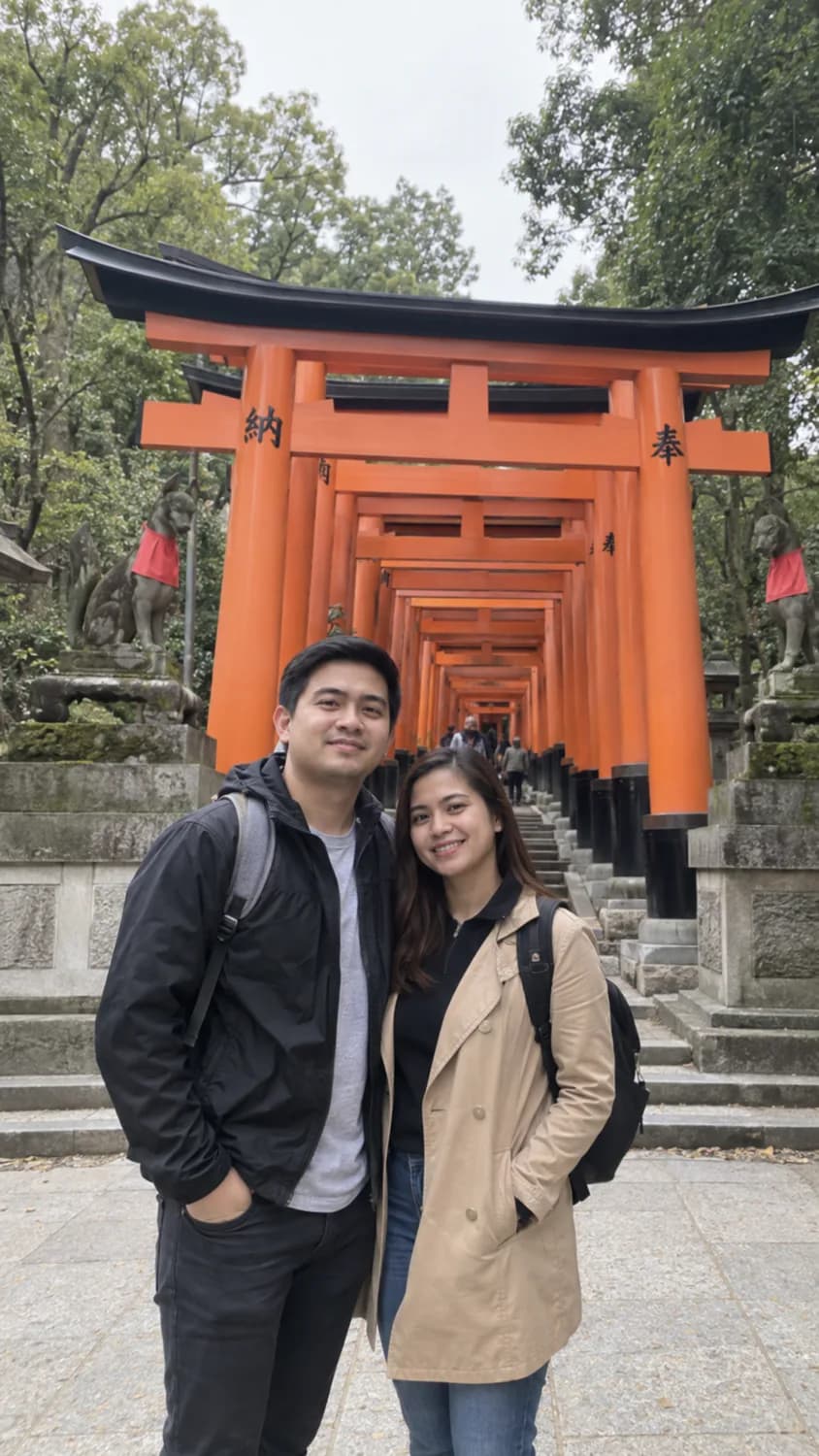Pareja en Fushimi Inari, Kioto